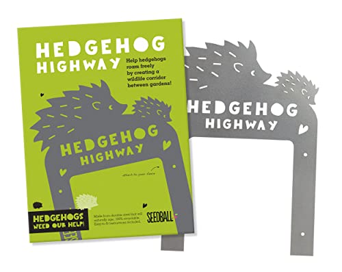 Seedball Steel Hedgehog Highway | Perfektes Gartenzubehör & Durchdachte Igel-Geschenk - Schaffen Sie tierische Verbindungswege Zwischen Gärten | Positionieren Sie es am Gartenzaun von SEEDBALL