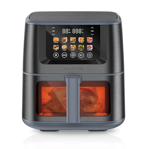 SEEDEEM Max XL Heißluftfritteuse 8 Liter 10-in-1 Heißluftfritteuse mit LCD-Farbdisplay, Kombi-Backofen mit ClearCook Küchenfenster SEEDEEM Max XL Heißluftfritteuse 8 Liter 10-in-1 Heißluftfritteuse mit LCD-Farbdisplay, Kombi-Backofen mit ClearCook Küchenfenster von SEEDEEM