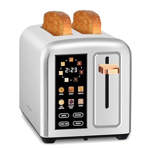 SEEDEEM Toaster 2 Slice, Stainless Toaster LCD Display&Touch Button, 50% Faster Heating Speed, 1.5'' Wide Slots Toaster, 4 Basic+More Timer Functions,Silver Metallic SEEDEEM Toaster 2 Slice, Stainless Toaster LCD Display&Touch Button, 50% Faster Heating Speed, 1.5'' Wide Slots Toaster, 4 Basic+More Timer Functions,Silver Metallic von SEEDEEM