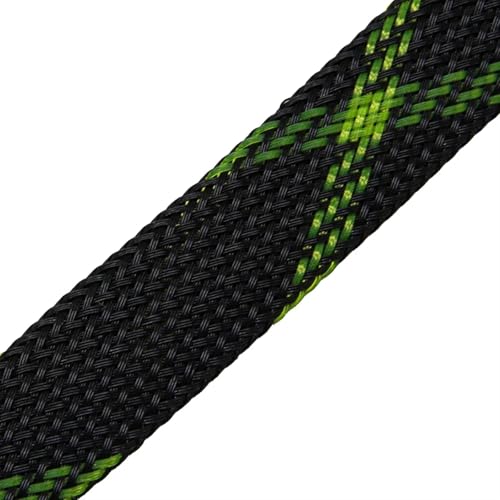 Kabelschutzhülle, 2–40 mm, eng geflochten, hohe Härte, isolierte Leitung, schützt die Kabelummantelung for USB-Netzkabel, Audio-Video-Kabel(Black Uv Yellow,2MM-1 METERS) von SEEHA