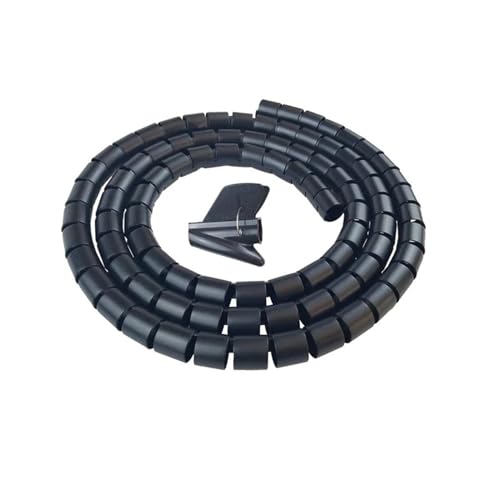 Spiralkabel-Management-Hülsensystem, 1 Meter Kabelwickel-Kabel-Organizer, Kabelaufwicklung for den Schreibtisch, for USB-Stromkabel, Audio-Video-Kabel(Black,8mm inside diameter) von SEEHA