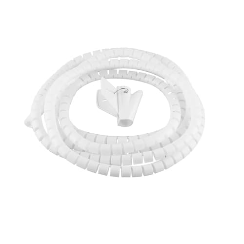 Spiralkabel-Management-Hülsensystem, 1 Meter Kabelwickel-Kabel-Organizer, Kabelaufwicklung for den Schreibtisch, for USB-Stromkabel, Audio-Video-Kabel(White,8mm inside diameter) von SEEHA