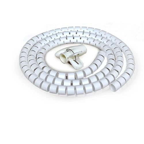 Spiralkabel-Management-Hülsensystem, 1 Meter langes Kunststoff-Hülsenband, Kabelschutzhülle for USB-Netzkabel, Audio-Video-Kabel(White,10mm inside diameter) von SEEHA