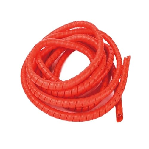 Spiralkabel-Management-Hülsensystem, 5 Meter Kunststoff-Rohrschutzhülse, verschleißfeste Spiralröhre for USB-Netzkabel, Audio-Video-Kabel(Red,16mm iuter diameter) von SEEHA