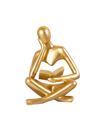 Goldene Lesestatue für Frauen, abstrakte Denker-Skulptur, ästhetisches Ornament für Zuhause, Büro, Tisch, Schreibtisch, Bücherregal, Dekor A Goldene Lesestatue für Frauen, abstrakte Denker-Skulptur, ästhetisches Ornament für Zuhause, Büro, Tisch, Schreibtisch, Bücherregal, Dekor A von SEEK RARE