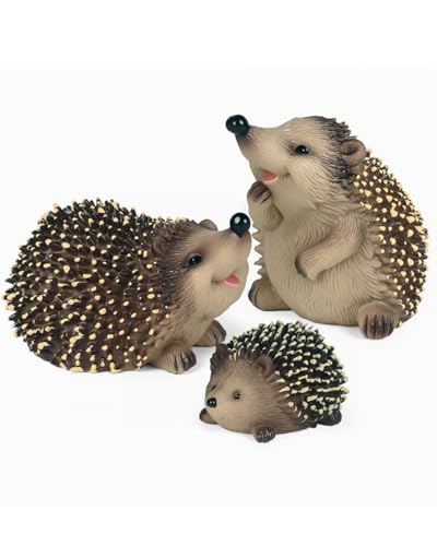 SEEK RARE Miniatur-Igel-Figuren, Familien-Igel-Statue, bezaubernde Gartendekoration, Tierskulptur, Ornamente für Zuhause, Terrasse, Rasen, Outdoor, 3 Stück von SEEK RARE