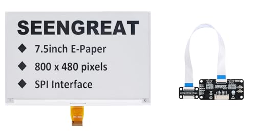 7.5 Inch e-Paper Display for Raspberry Pi/Jetson Nano/Arduino/STM32 – 800x480 Resolution, Low Power Consumption, No Backlight Required, Clear Display After Power-Off 7.5 Inch e-Paper Display for Raspberry Pi/Jetson Nano/Arduino/STM32 – 800x480 Resolution, Low Power Consumption, No Backlight Required, Clear Display After Power-Off von SEENGREAT