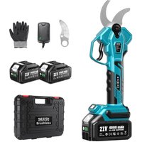 SEESII Akku Astschere 40 mm – Elektrische Gartenschere mit 2 4000 mAh Akkus, SK5-Klinge, Bürstenlosem Motor, LCD-Anzeige, Für Obstgärten, von SEESII