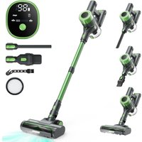 Supstable Akku Staubsauger 30.000Pa, Staubsauger Kabellos mit 60 Min. Laufzeit, Super Leise Akkusauger mit led Display/Anti-Tangle-Bürste, 450W von SEESII