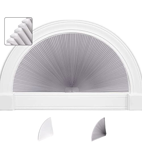 SEEYE Bogen-Fenster-Lichtfilternde Schirme, plissiertes Stoffrollo (Radius: 91,4 cm), halbrund, halbrund, halbrund, einfach zu schneiden und zu installieren von SEEYE