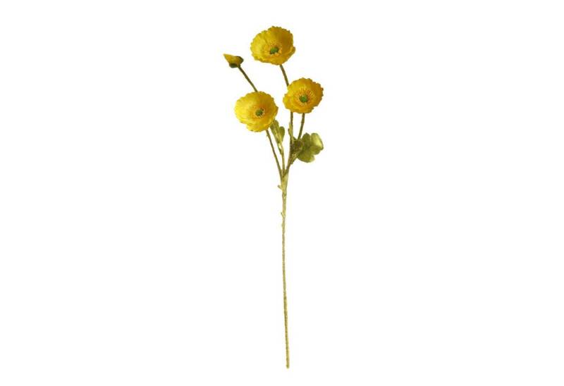 Kunstzweig Künstlicher Mohnblumen-Zweigmit 4 Blütenköpfen Beflockung Kunststoff Mohn, SEEZSSA, Höhe 60 cm, künstliche Pflanzen MohnSeidenblumen Für Wohndeko, 60cm, Gelb von SEEZSSA