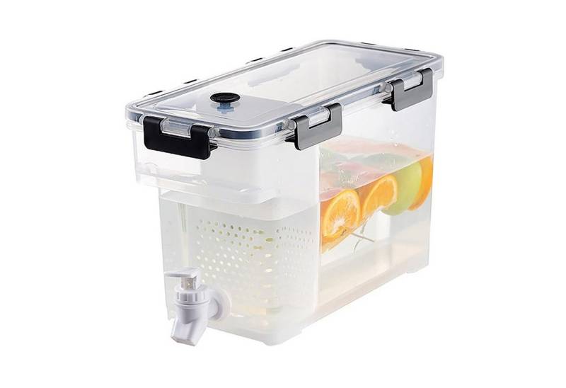 SEEZSSA Getränkespender 3,5 l Getränke-Kühleimer mit Wasserhahn,Saftspender für Kühlschrank, Getränkespender Kunststoff Eiswassereimer mit Deckel 28.5x13.6x16.7cm von SEEZSSA
