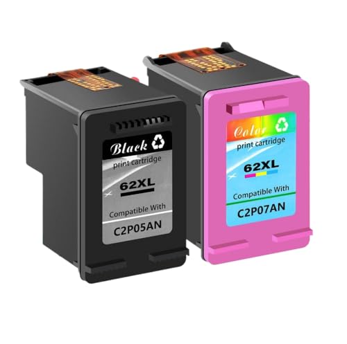 Kompatible überholte Tintenpatrone Kompatibel mit 62 62xl Kompatibel mit die Verwendung mit 5540 5640 OfficeJet 5740 8040 Serie Inkjet -Drucker(1 Black 1 Color) von SEFNPOME