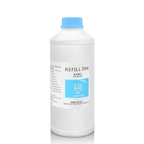 SEFNPOME 1000 ml DTG Tinte Textiltinte kompatibel mit L800 1390 R1900 R2000 F2000 F2100 Kompatibel mit DX5 DX6 DX7 TX800 5113 4720 I3200 Printhead(Light Cyan) von SEFNPOME