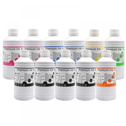 SEFNPOME 1000 ml Farbstofftinte kompatibel mit Tintenstrahldruckern 7910 9910 7908 9908 7890 9890 7800 9900 7710 9710 7700 9700 In 11 Farben erhältlich(1000ML-Dye-11pcs) von SEFNPOME