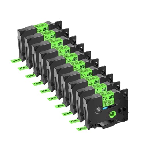 SEFNPOME 10pcs GLEU-GREE-Etikettbandkaptibel mit Tze-D31 Aze-D31 12mm Laminat Tape Masse von SEFNPOME