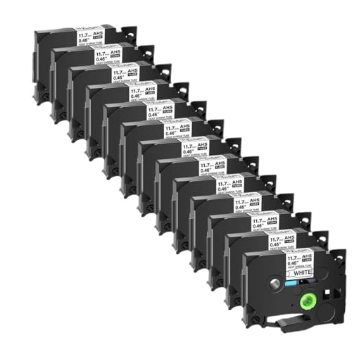 SEFNPOME 13pk Wärmeschrinkschlauch kompatibel mit HSE-231 HSE221 HS-631 641 Schwarz auf weißem Etikettband Kompatibel mit E300 D700 Drucker(13PK Black on Yellow) von SEFNPOME