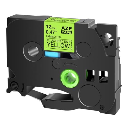 SEFNPOME 231 TZ Klebeband kompatibel mit dem Etikettiermacher PTH110 PT Kompatibel mit 6mm 9mm 12 mm 631 221 241 251 Etikettband 1pcs(Black on Fluo Yellow) von SEFNPOME
