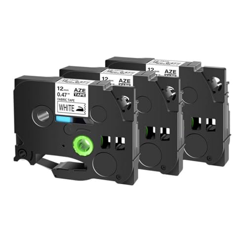 SEFNPOME 3pk kompatible Webebirei auf Etikettband Kompatibel mit TZE-FA3 Tze-FA231 Tze-FA3R 12 mm Kompatibel mit PT-110 PT-E550W Etikettdrucker(Black on White) von SEFNPOME