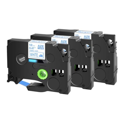 SEFNPOME 3pk kompatible Webebirei auf Etikettband Kompatibel mit TZE-FA3 Tze-FA231 Tze-FA3R 12 mm Kompatibel mit PT-110 PT-E550W Etikettdrucker(Blue on White) von SEFNPOME