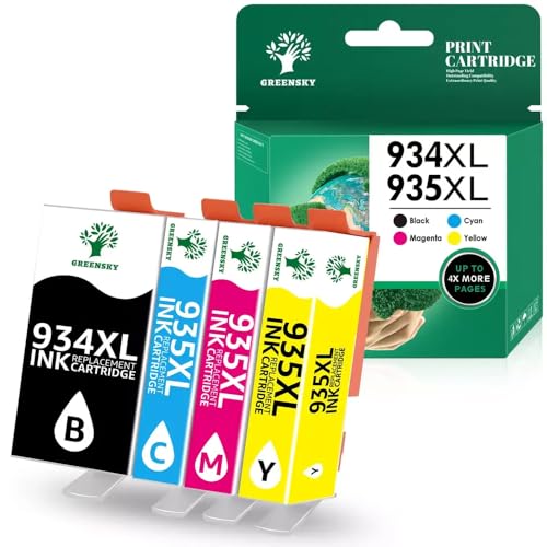 SEFNPOME 4 Pack kompatible Tinte 934XL 935XL Kompatibel mit 6812 OfficeJet Pro 6230 Pro 6830 von SEFNPOME