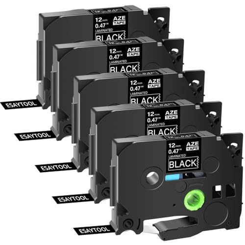 SEFNPOME 5 Pack weiß auf schwarzem AZ 335 LABEMADE LAMINIERT VERKAHREN mit TZE 335 12 mm x 8m Klebeband Kompatibel mit PTD410 PTD610 PTE300 Drucker SEFNPOME 5 Pack weiß auf schwarzem AZ 335 LABEMADE LAMINIERT VERKAHREN mit TZE 335 12 mm x 8m Klebeband Kompatibel mit PTD410 PTD610 PTE300 Drucker von SEFNPOME