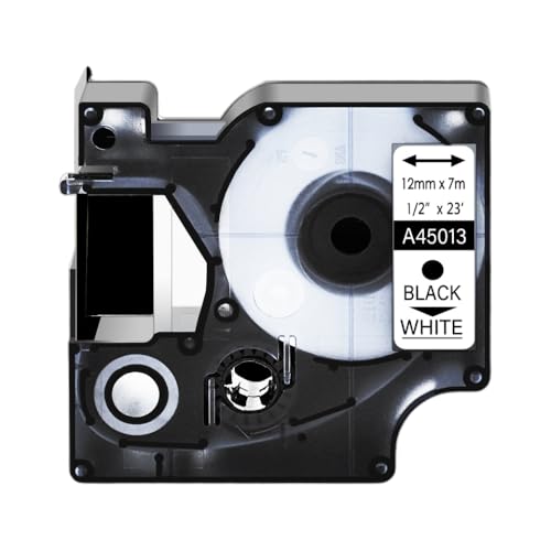 SEFNPOME 6/9/12/19/200 mm Labelbandkapitibel mit D1 45010 45021 Kompatibel mit Label Manager 100 150 200 250 Drucker(Black on White) von SEFNPOME
