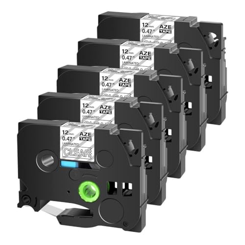 SEFNPOME Kompatible 5pk-Etikett-Klebeband 12 mm 18 mm 24 mm 24 mm Kompatibel mit Tze-135 Tze-145 Tze-155 Weiß auf dem klaren laminierten Band Kompatibel mit PTD410 PTD460BT-Drucker SEFNPOME Kompatible 5pk-Etikett-Klebeband 12 mm 18 mm 24 mm 24 mm Kompatibel mit Tze-135 Tze-145 Tze-155 Weiß auf dem klaren laminierten Band Kompatibel mit PTD410 PTD460BT-Drucker von SEFNPOME