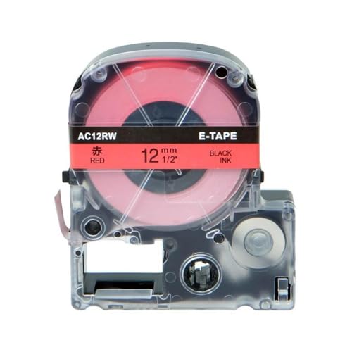 SEFNPOME Kompatible Etikettenklebeband 1pk 9mm 12 mm 18 mm 24 mm 24 mm Kompatibel mit SS12KW SS18KW 24 kW Etikettband Kompatibel mit LW-400 LW-300 LW-700 4WBN9 Label-Drucker(Black on Red) von SEFNPOME