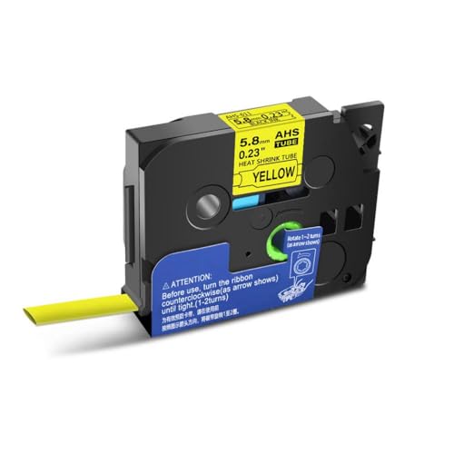 SEFNPOME Wärmeschrumpfrohrklebeband kompatibel mit HSE231 HSE221 HSE211 HSE631 HSE621 HSE611 HSE241 HSE251 Label Maker(5.8 Black on Yellow) von SEFNPOME