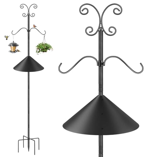 Vogelfutterstation, Eichhörnchensicher, 233 cm, Futter-Hängestation, robuste Lichterkettenstangen mit verstellbarem Doppel-Schäferhaken für den Außenbereich, Garten, Licht, Laterne, Pflanzenaufhänger von SEGNAYEN