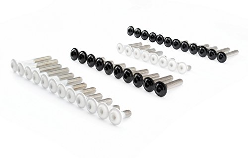 Linsenkopfschrauben Edelstahl V2A schwarz weiss M5 M6 Schrauben A2 Innensechskant Flansch ISO 7380, Menge:5er Set, Abmessung/Farbe:M6x20 - schwarz von SEGO