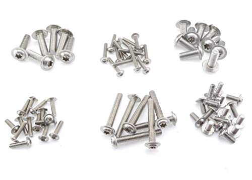 Motorrad Karosserieschrauben flach Edelstahl V2A M4 M5 M6 M8 M10 Schrauben Torx breit, Stückzahl:20 Stk., Abmessung Schrauben:M5x16 von SEGO