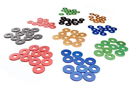 Unterlegscheiben M5 M6 Aluminium Scheibe DIN 9021 breit Alu farbig eloxiert, Farbauswahl:Blau eloxiert, Abmessung & Menge:M5-50er Pack von SEGO