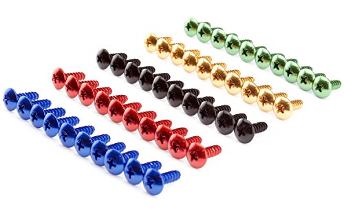 Yamaha Aerox MBK Nitro Schrauben Verkleidung Aluminium rot, blau, schwarz, gold und grün, Menge:20er Set (13mm), Abmessung/Farbe:schwarz eloxiert von SEGO