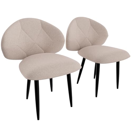 SEGOGNENG Esszimmerstühle, Küchenstuhl mit Rückenlehne, Stuhl Esszimmer Wohnzimmer, Ergonomischer Polsterstuhl, Metallbeine (2, Rosa, überdimensioniert) von SEGOGNENG