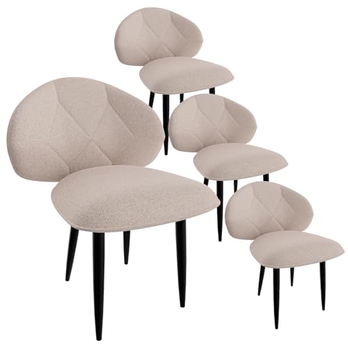 SEGOGNENG Esszimmerstühle, Küchenstuhl mit Rückenlehne, Stuhl Esszimmer Wohnzimmer, Ergonomischer Polsterstuhl, Metallbeine (4, Rosa, überdimensioniert) von SEGOGNENG