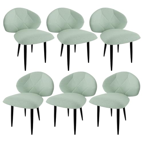 SEGOGNENG Esszimmerstühle, Küchenstuhl mit Rückenlehne, Stuhl Esszimmer Wohnzimmer, Ergonomischer Polsterstuhl, Metallbeine (6, Hellgrün, überdimensioniert) von SEGOGNENG