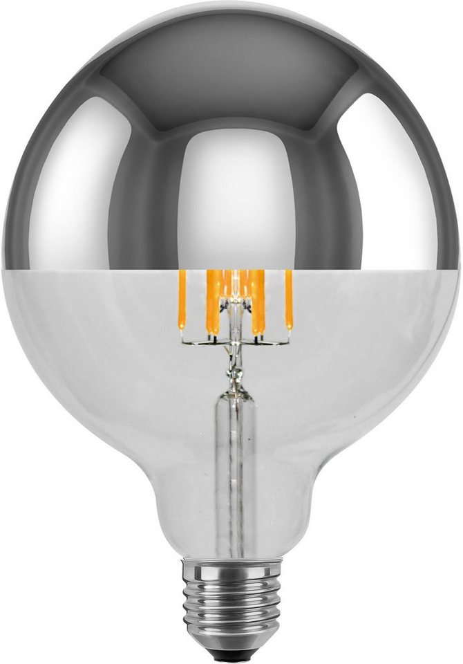 SEGULA LED-Leuchtmittel LED Globe 125 Spiegelkopf Silber, E27, Warmweiß, dimmbar, E27, Globe 125 Spiegelkopf Silber, 2700K von SEGULA