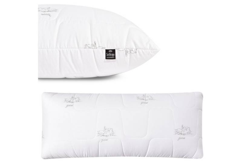 SEI Design Kopfkissen Schlafkissen SWAN Kissen 40x80, Füllung: 100% Mikrofaser Polyester, Bezug: Mikrofaser, Seitenschläfer, Bauchschläfer, Rückenschläfer, Alternative zu Daunen von SEI Design