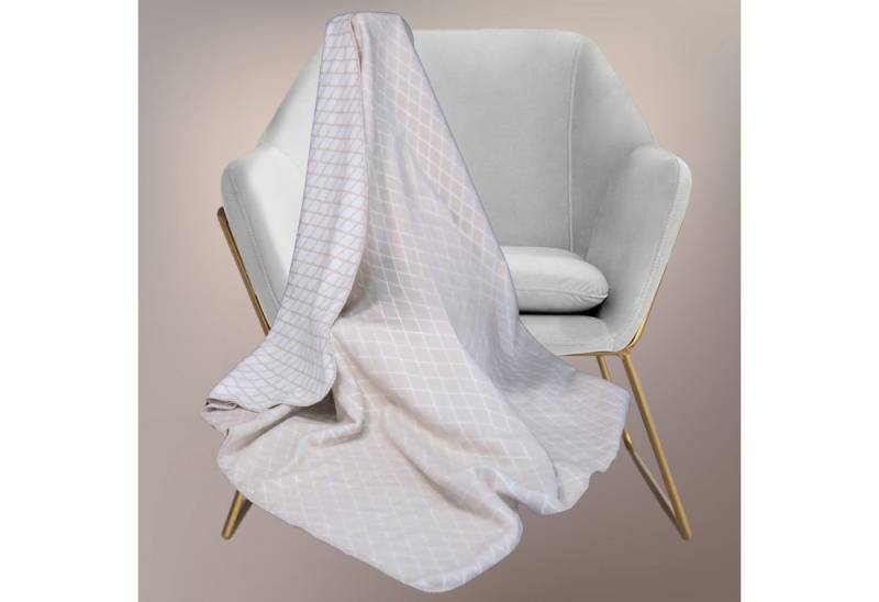 Plaid Kassandra 150x200 cm - Kuscheldecke Baumwollmix, SEI Design, Wohndecke Mandala Rose/Icegrey von SEI Design