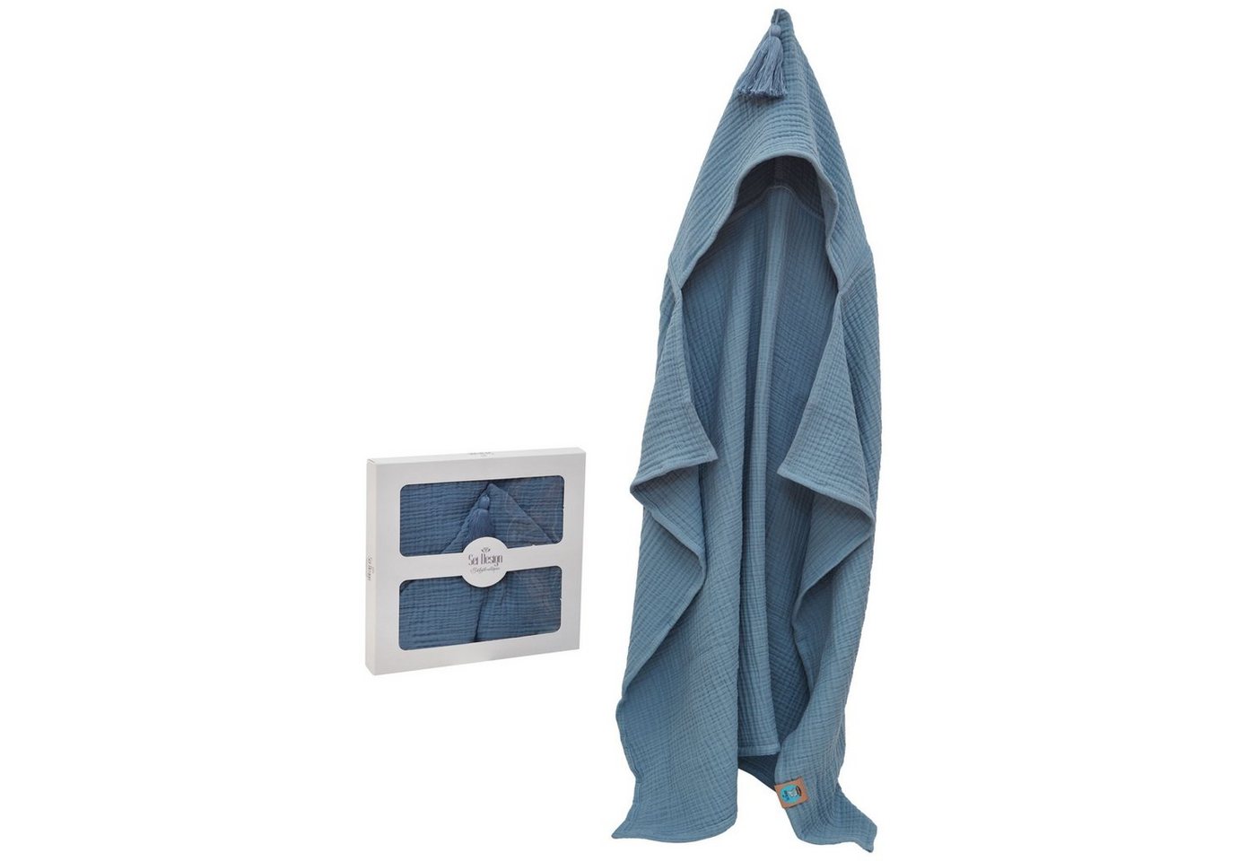 SEI Design Kapuzenhandtuch BIO Baby-Badeponcho 75x100 cm, Musselin (1-St), Musselin 4-lagig - 100% BIO Baumwolle von SEI Design