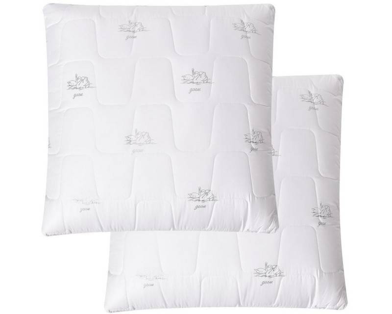 SEI Design Kopfkissen Kopfkissen [ 4-er Pack ] Kissen Mirkofaser Seitenschläferkissen 80x80, Füllung: luxuriöse Mikrofaser, Bezug: Mikrofaser gesteppt, Seitenschläfer, Rückenschläfer, Bauchschläfer, Kissen, 4x Kopfkissen, Avegane Alternative zu Daunenkissen von SEI Design