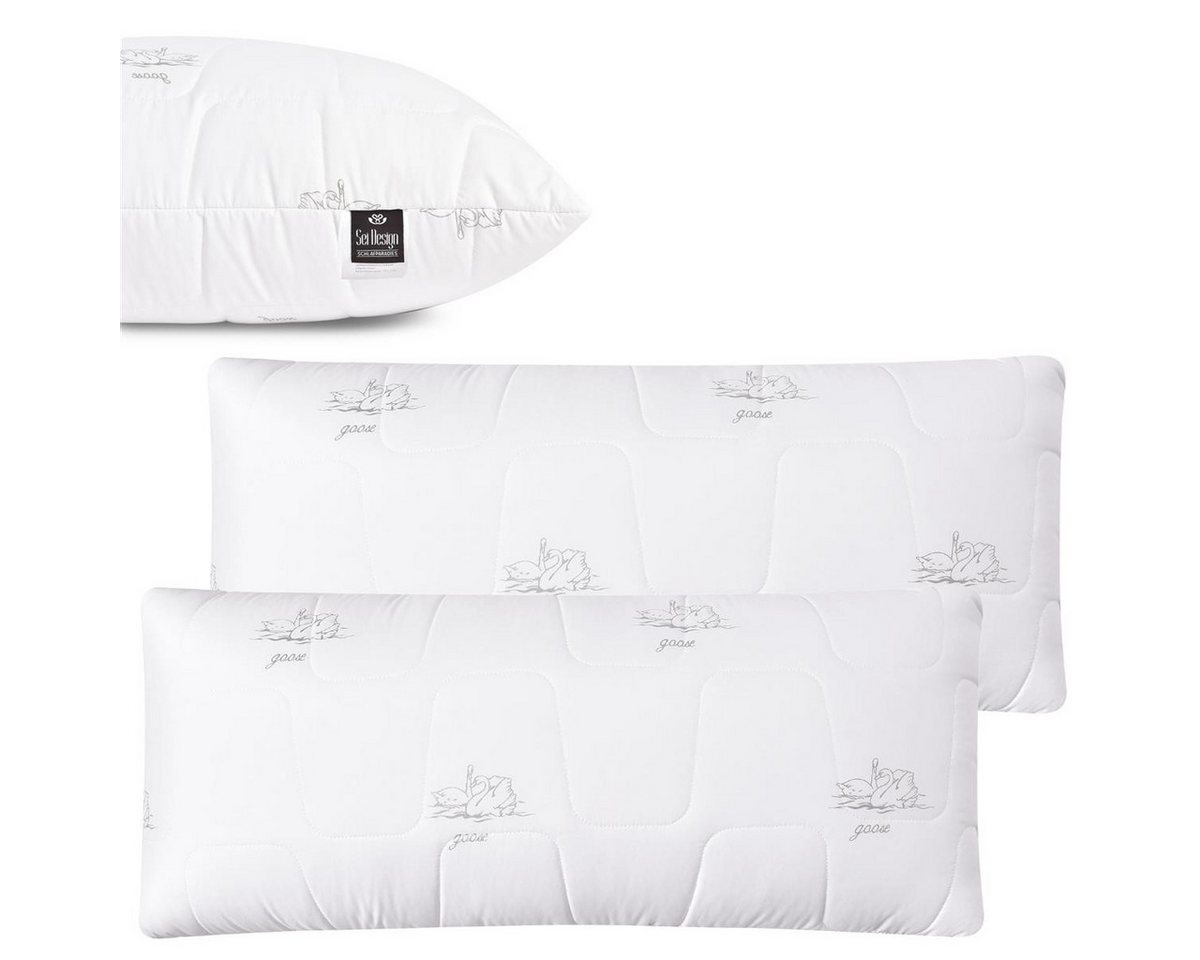 SEI Design Kopfkissen Kopfkissen Kissen Mirkofaser Seitenschläferkissen [ 2-er Pack ], Füllung: 650g luxuriöse Mikrofaser, Bezug: Mikrofaser gesteppt, Seitenschläfer, Rückenschläfer, Bauchschläfer, Kissen, Avegane Alternative zu Daunenkissen von SEI Design