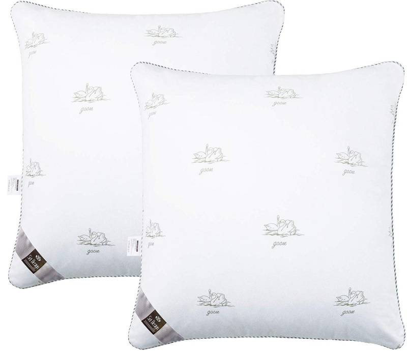 SEI Design Kopfkissen Kopfkissen Kissen Schlafkissen SWAN 80x80, Füllung: 100% Mikrofaser Polyester, Bezug: Mikrofaser, Rückenschläfer, Seitenschläfer, Bauchschläfer, 2-er SET, Alternative zu Daunen von SEI Design