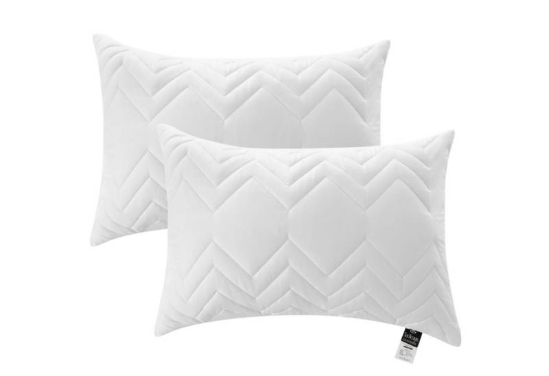 SEI Design Kopfkissen Schlafkissen Kissen Mikrofaserkissen gesteppt mit Reißverschluss, Füllung: Polyester, Bezug: Microfaser, Seitenschläfer, Rückenschläfer, Bauchschläfer, 95°C waschbar von SEI Design