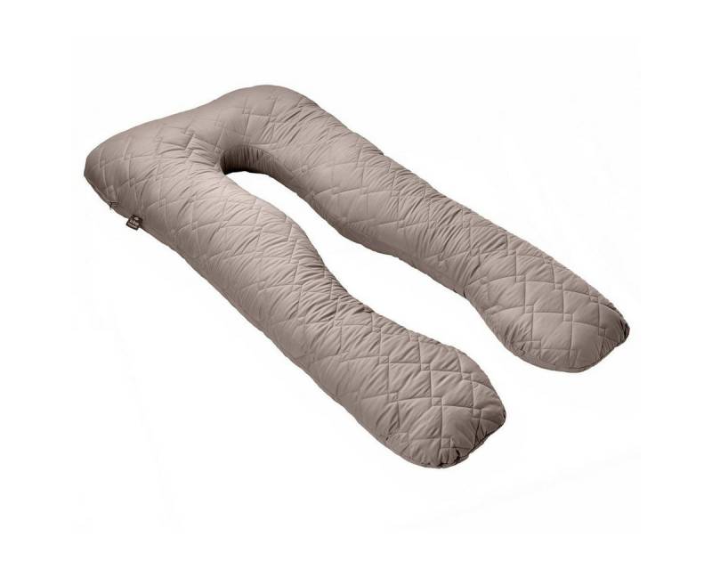 SEI Design Seitenschläferkissen Bodypillow - Körperkissen taupe, Seitenschläferkissen mit Bezug, 1-tlg., Schwangerschaftskissen gesteppt, 2x Reißverschluss von SEI Design