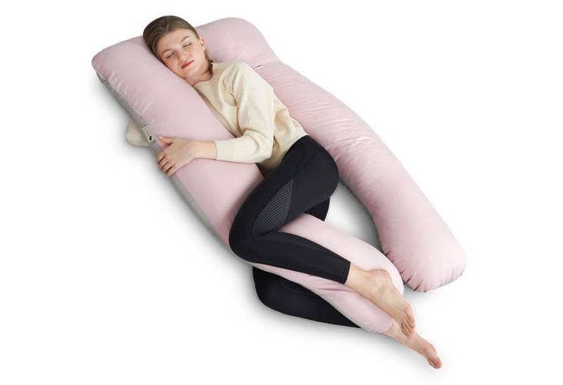 SEI Design Seitenschläferkissen Seitenschläferkissen mit Bezug Stillkissen XXL Lesekissen waschbar, Schwangerschaftskissen mit Bezug, 1-tlg., Schwangerschaftskissen mit Bezug, Mikrofaser mit 2 Reißverschlüssen von SEI Design