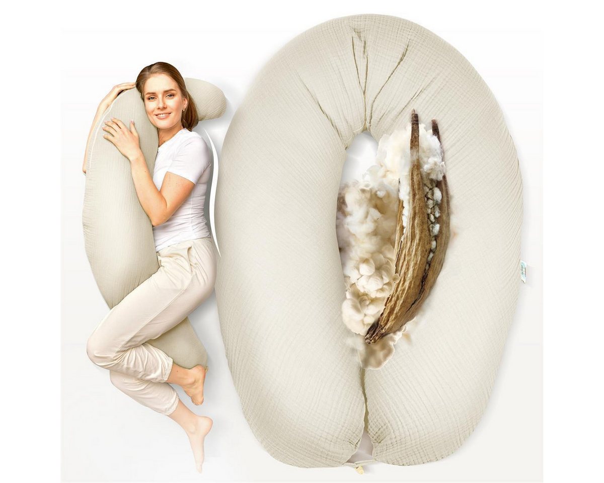 SEI Design Stillkissen Kapok Stillkissen Naturstillkissen 190x30 Seitenschläferkissen Natur, Schwangerschaftskissen mit Bezug, Kapok-Füllung, Bezug Bio-Baumwolle SEI Design Stillkissen Kapok Stillkissen Naturstillkissen 190x30 Seitenschläferkissen Natur, Schwangerschaftskissen mit Bezug, Kapok-Füllung, Bezug Bio-Baumwolle von SEI Design