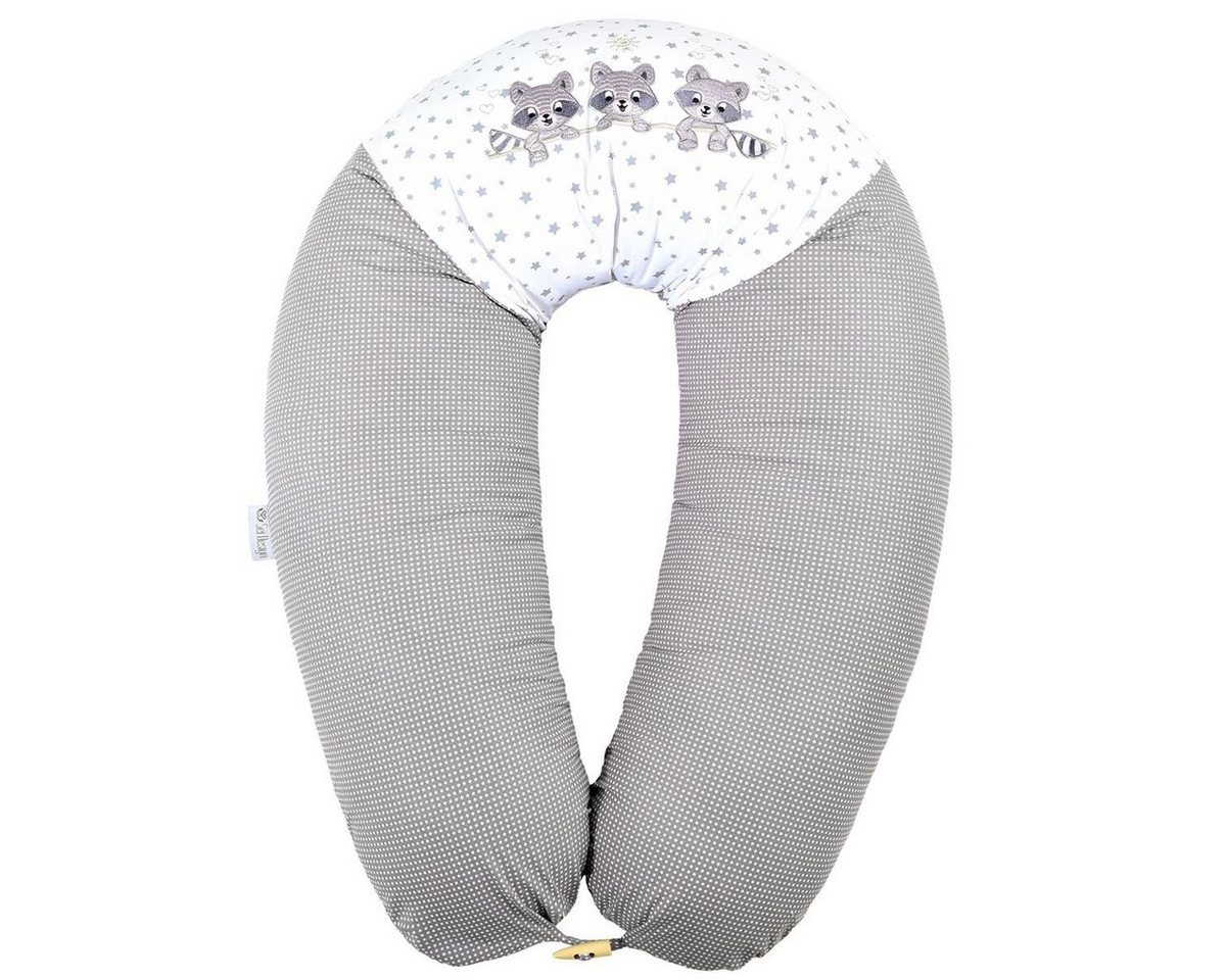 SEI Design Stillkissen Stillkissen 190x30 XXL, Füllung Faserbällchen, Bezug 100% Baumwolle, Schwangerschaftskissen mit Bezug, Bezug 100% Baumwolle von SEI Design